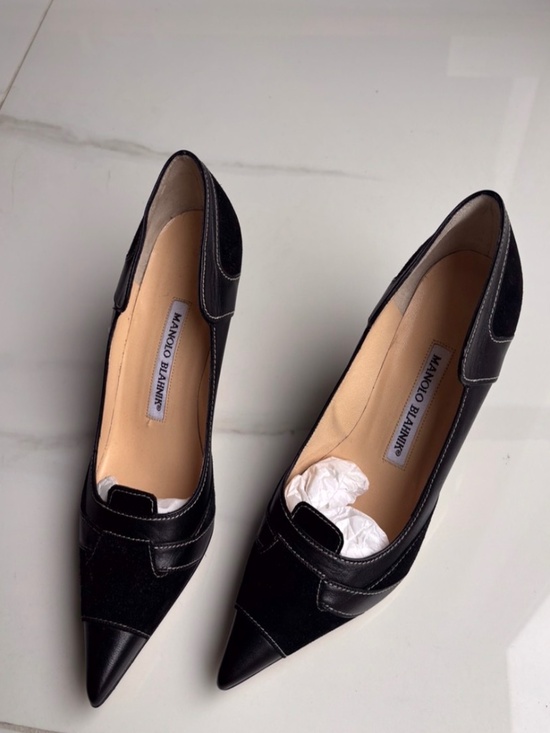 Manolo Blahnik Shoes - Manolo Blahnik DIAREK GADAMES7 Suede Leather Black Pumps 36.5 (US 6.5)